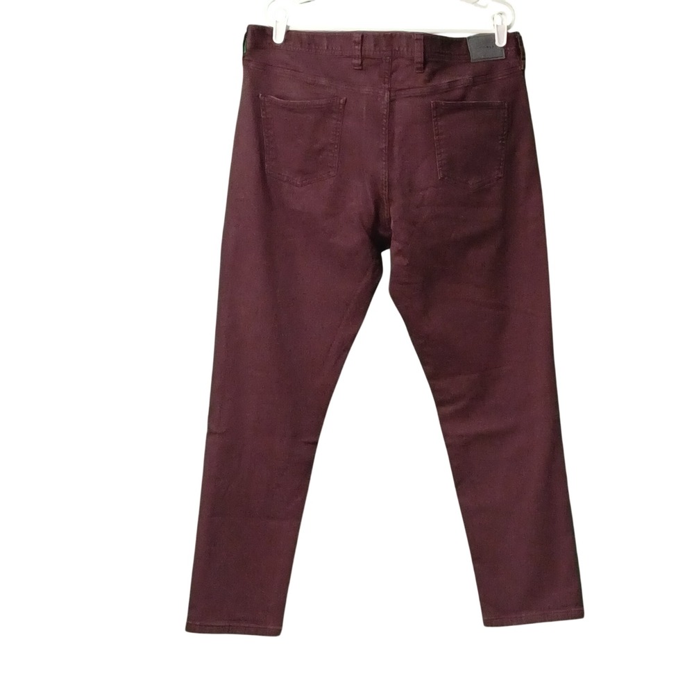 J. Hilburn PMB Mens Burgundy Maroon 5-Pocket Pants Straight Leg 39x29